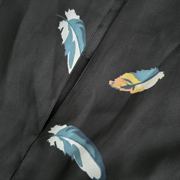 Cute lightweight black a-line dress with feathers - Picture 4 of 4